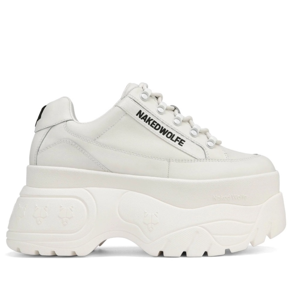 Naked Wolfe White Platform Sneakers Chunky Size 7 US Sprinter - Picture 2 of 2